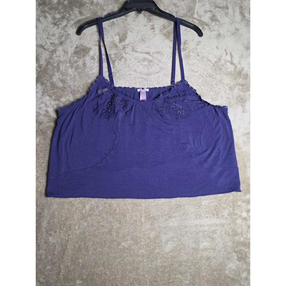 Savage X Fenty Purple Lace Trim Camisole Sleep Top Womens 2X Adjustable Straps